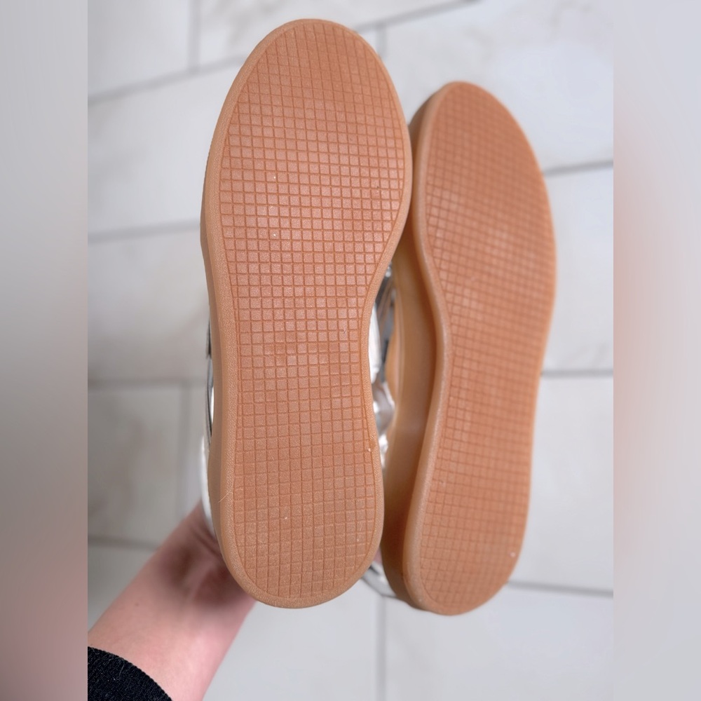 Madden Girl Metallic Silver and Gum-Soled Sneakers - Picture 5 of 8